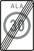 End of speed limit zone (Estonia)