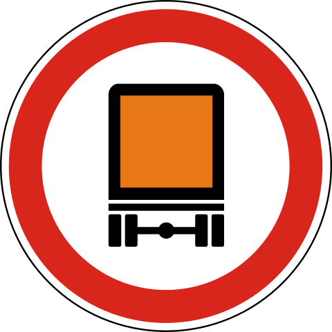 No vehicles carrying dangerous goods (Hungary)