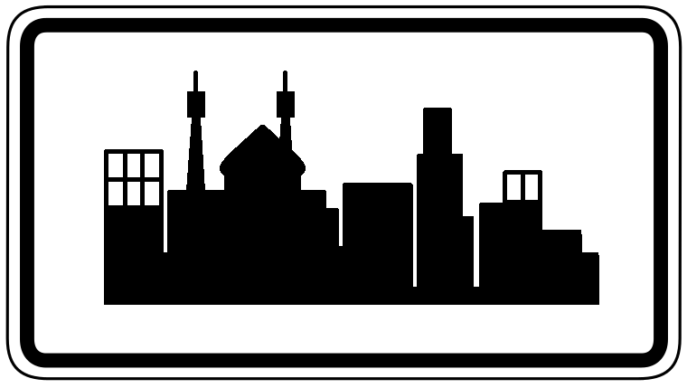 Built-up area begins (Iran)
