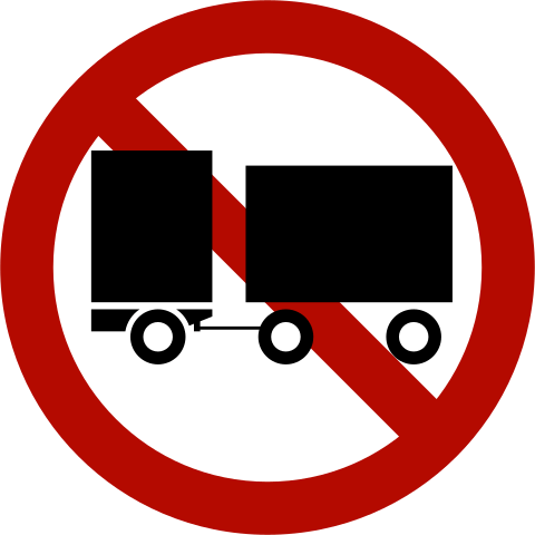 No vehicles with trailers (Saudi Arabia)